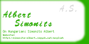 albert simonits business card